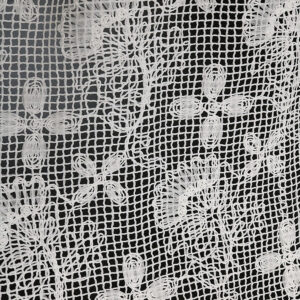 White Sparse Version Checkered Mesh Flower Cord EMBR Fabric for Fashion Trends Imitation Hand-Woven Style NEW-C05114