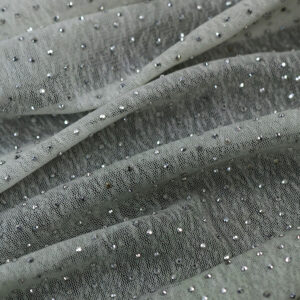 Light Grey Smudge Printing 2MM Silver Stone Fabrics for Clothes Dress with Ground Mesh Fabric NEW-Z05249